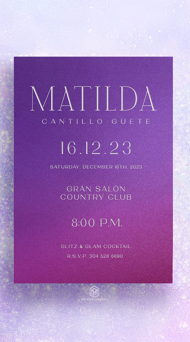 Tarjeta Virtual 15 Años Matilda